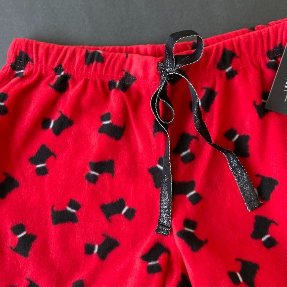 RENE ROFE Women's Fleece Pajama Pants with Scotties NWT Size M - Picture 1 of 5